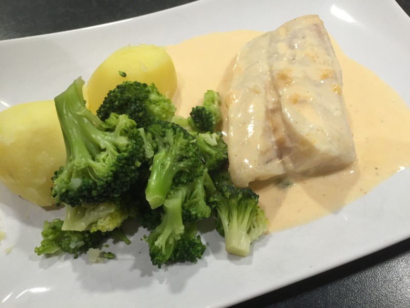 Torsk i ugn med räkostsås 1